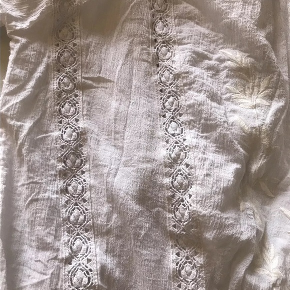 Free People Maria Top White Embroidered Sz L - Picture 9 of 10